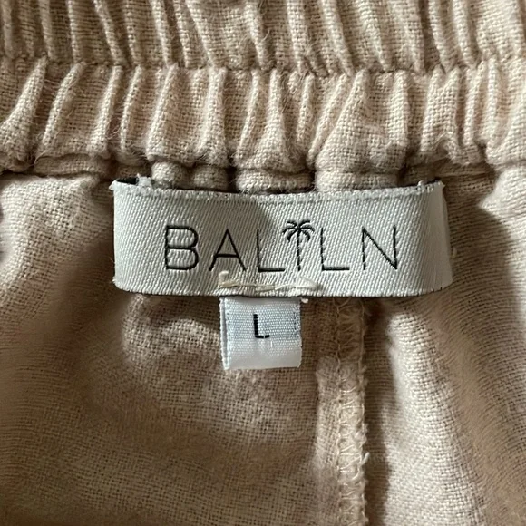 BALILN 100 linen pants / woman’s handmade in Bali / large - Picture 3 of 7